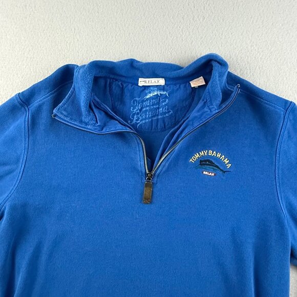 Tommy Bahama Relax Men's Medium 1/4 Zip Sweatshirt Long Sleeve Knit Pullover Top - Picture 3 of 9